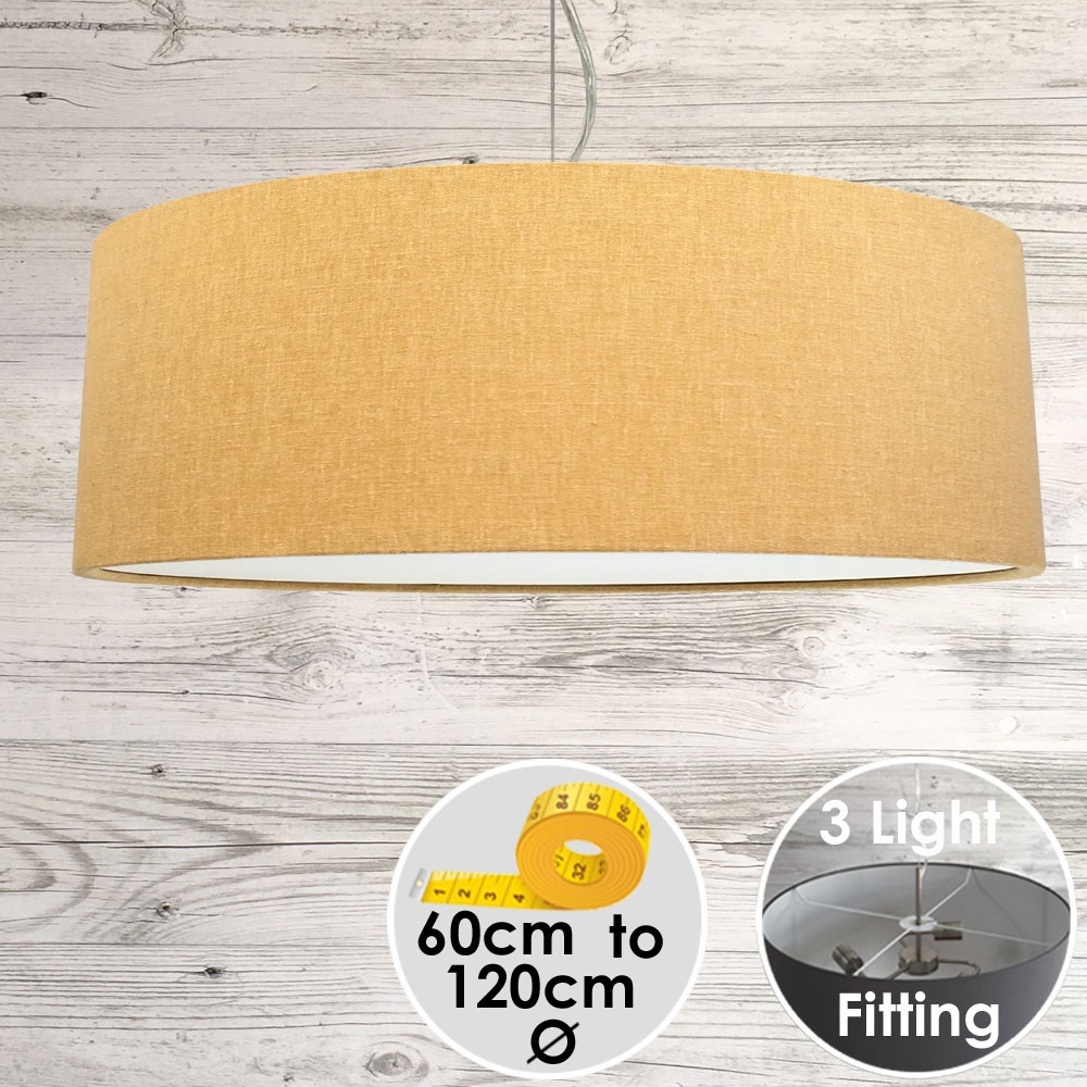 Cara Large Drum Lampshade Mustard